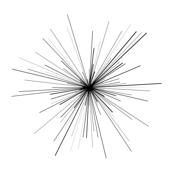 Radiella Strålningslinjer Starburst Sunburst Linjelinje Ikon Glint Glimt Aurora Effekt — Stock vektor