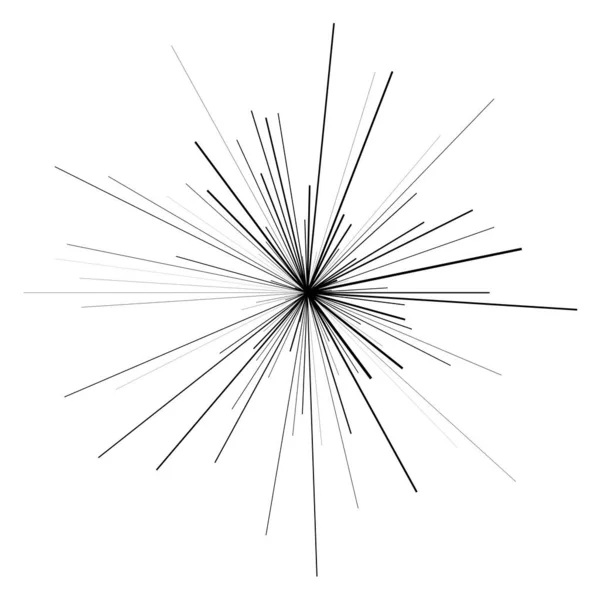 Radiella Strålningslinjer Starburst Sunburst Linjelinje Ikon Glint Glimt Aurora Effekt — Stock vektor