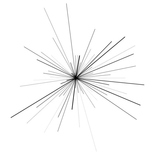 Radiella Strålningslinjer Starburst Sunburst Linjelinje Ikon Glint Glimt Aurora Effekt — Stock vektor