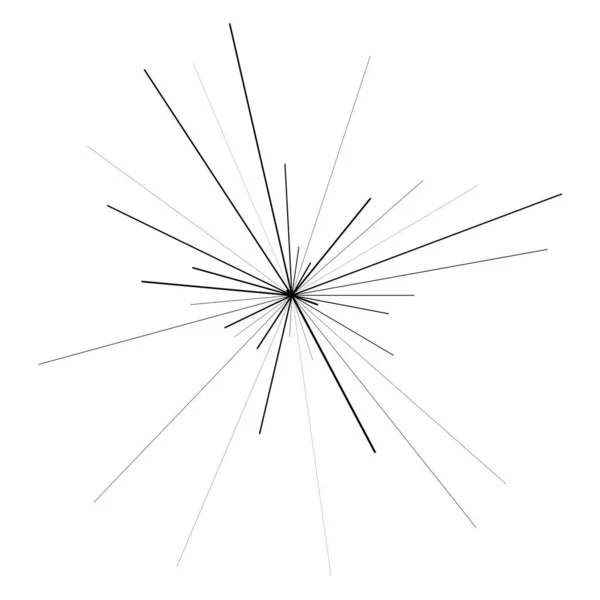 Radiella Strålningslinjer Starburst Sunburst Linjelinje Ikon Glint Glimt Aurora Effekt — Stock vektor