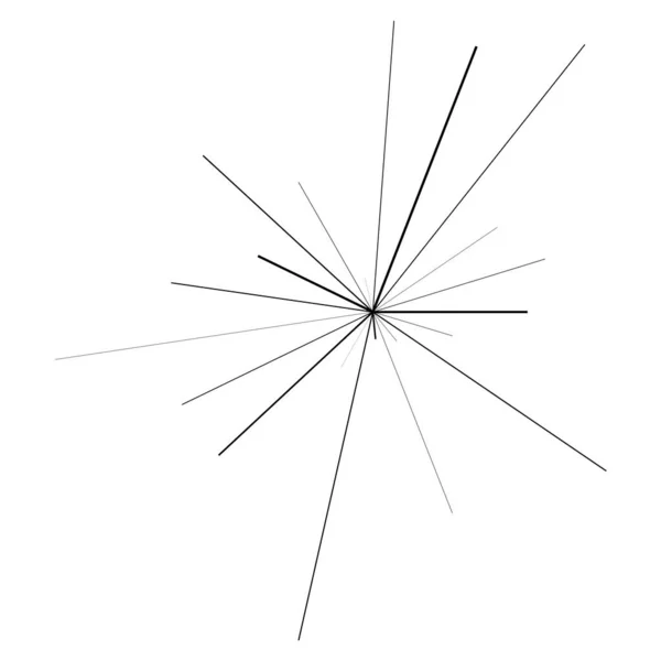 Radial Radiating Beam Ray Lines Starburst Sunburst Lineal Element Icon — Stockvector