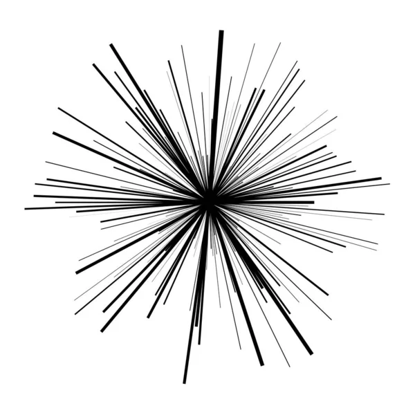 Radiella Strålningslinjer Starburst Sunburst Linjelinje Ikon Glint Glimt Aurora Effekt — Stock vektor