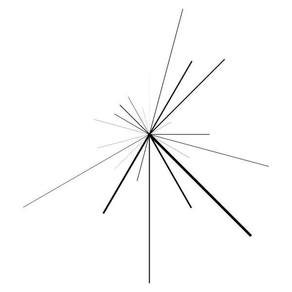 Radial Strahlende Strahllinien Starburst Sunburst Lineares Element Symbol Glanz Glanz — Stockvektor