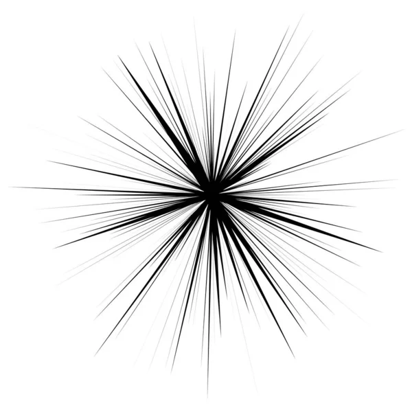 Líneas Rayos Radiales Radiales Explosión Estelar Explosión Solar Elemento Lineal — Archivo Imágenes Vectoriales