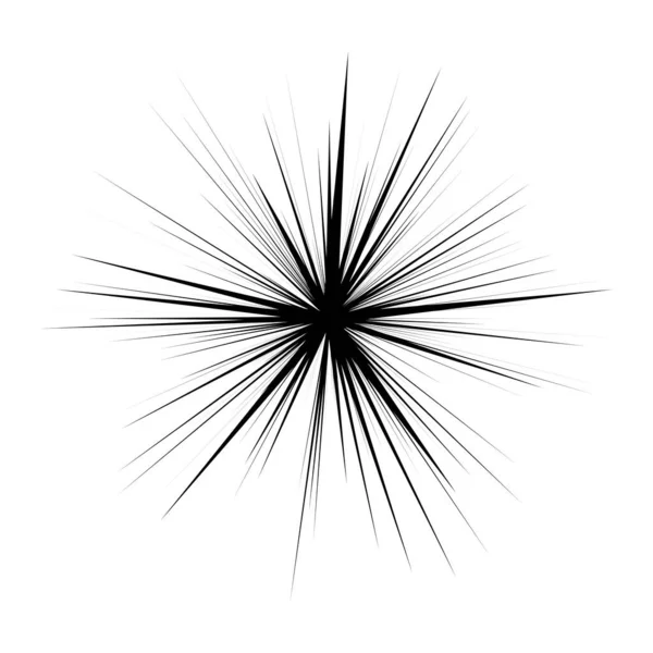 Líneas Rayos Radiales Radiales Explosión Estelar Explosión Solar Elemento Lineal — Archivo Imágenes Vectoriales