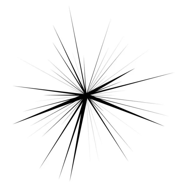 Líneas Rayos Radiales Radiales Explosión Estelar Explosión Solar Elemento Lineal — Archivo Imágenes Vectoriales