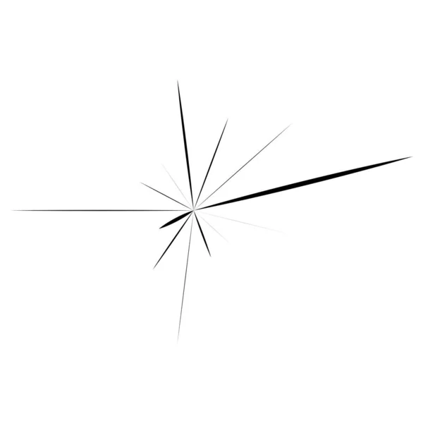 Radiella Strålningslinjer Starburst Sunburst Linjelinje Ikon Glint Glimt Aurora Effekt — Stock vektor