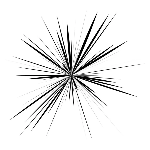 Radial Strahlende Strahllinien Starburst Sunburst Lineares Element Symbol Glanz Glanz — Stockvektor