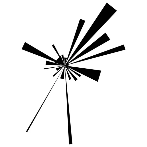 Radial Radiating Beam Ray Lines Starburst Sunburst Lineal Element Icon — Stockvector