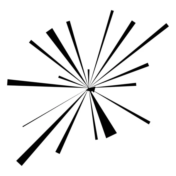 Rayons Rayonnants Radiaux Starburst Élément Linéaire Sunburst Icône Glint Gleam — Image vectorielle
