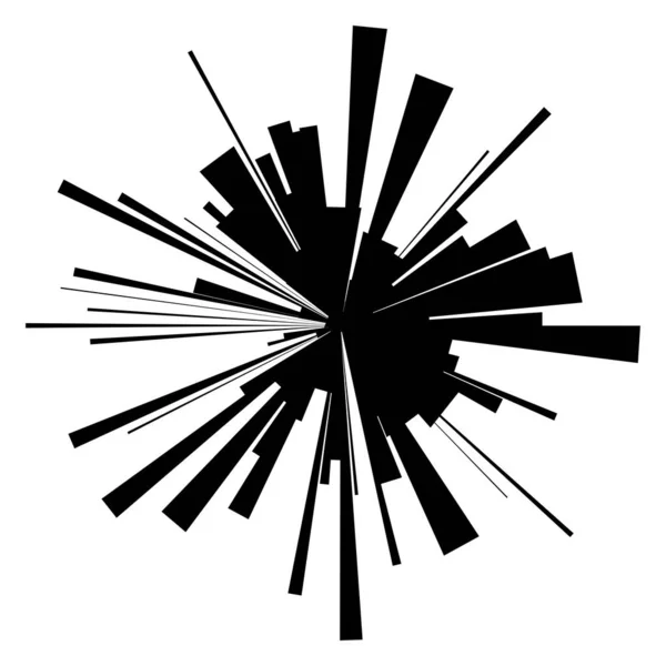 Radial Radiating Beam Ray Lines Starburst Sunburst Lineal Element Icon — Stockvector