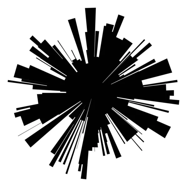 Radial Radiating Beam Ray Lines Starburst Sunburst Lineal Element Icon — Stockvector