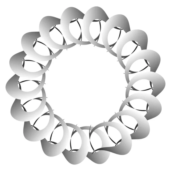 Kreisförmiges Radiales Symbol Motiv Mandala Form Wirbel Wirbel Spirale Geometrisches — Stockvektor