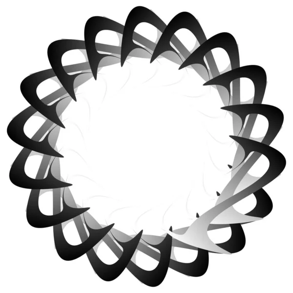 Okrągła Promieniowa Ikona Motyw Kształt Mandali Kręć Kręć Spirala Rotacyjny — Wektor stockowy