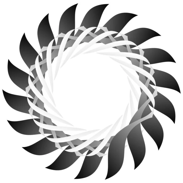 Ícone Circular Radial Motivo Forma Mandala Rodar Girar Hélice Voluta — Vetor de Stock
