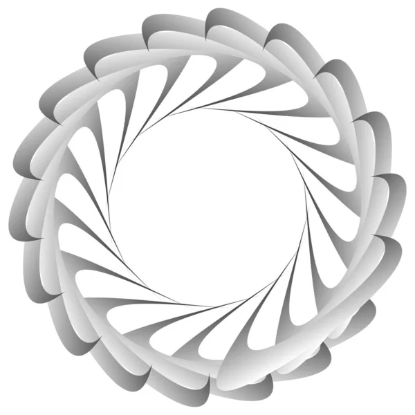 Icono Circular Radial Motivo Forma Mandala Giro Giro Hélice Rotación — Vector de stock