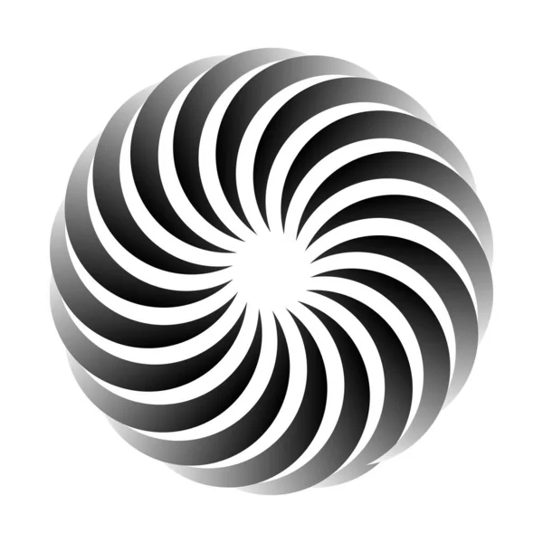 Icône Circulaire Radiale Motif Forme Mandala Tourbillon Tourbillon Hélice Volute — Image vectorielle
