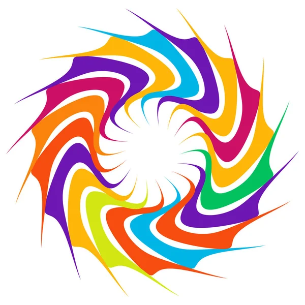 放射状のアイコン モチーフ 曼荼羅の形 渦巻き ツイル らせん 渦回転幾何学的設計要素 抽象円 株式ベクトルイラスト クリップアートグラフィック — ストックベクタ