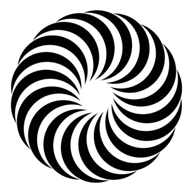 Dairesel, radyal ikon, motif, mandala şekli. Döndürme, döndürme, sarmal, volt dönüş geometrik tasarım elementi. Soyut çember - stok vektör illüstrasyonu, klip- sanat grafikleri