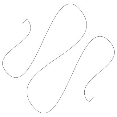 Rastgele kıvırcık, karışık, sicim hatları. Doddle, yarım yamalak, yuvarlak çizgiler - stok vektör illüstrasyonu, klip sanatları grafikleri