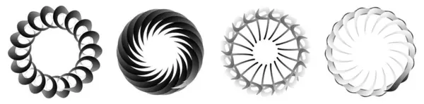 Ícone Circular Radial Motivo Forma Mandala Rodar Girar Hélice Voluta —  Vetores de Stock