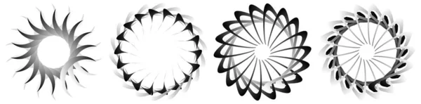 Kreisförmiges Radiales Symbol Motiv Mandala Form Wirbel Wirbel Spirale Geometrisches — Stockvektor