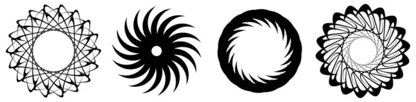 Kreisförmiges Radiales Symbol Motiv Mandala Form Wirbel Wirbel Spirale Geometrisches — Stockvektor