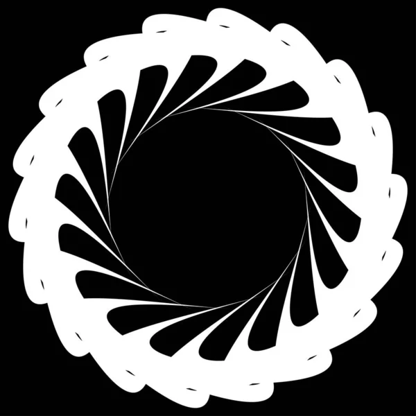 Icono Circular Radial Motivo Forma Mandala Giro Giro Hélice Rotación — Vector de stock