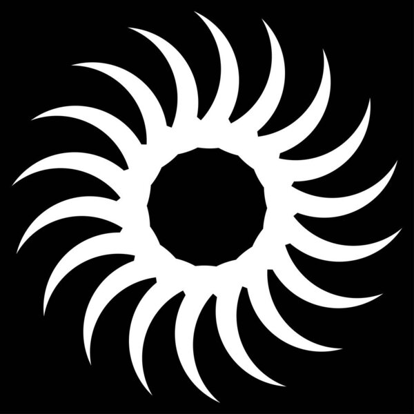 Circular, radial icon, motif, mandala shape. Swirl, twirl, helix, volute rotation geometric design element. Abstract circle - stock vector illustration, clip-art graphics