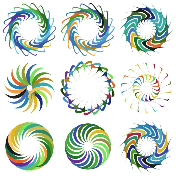 Icono Circular Radial Motivo Forma Mandala Giro Giro Hélice Rotación — Archivo Imágenes Vectoriales