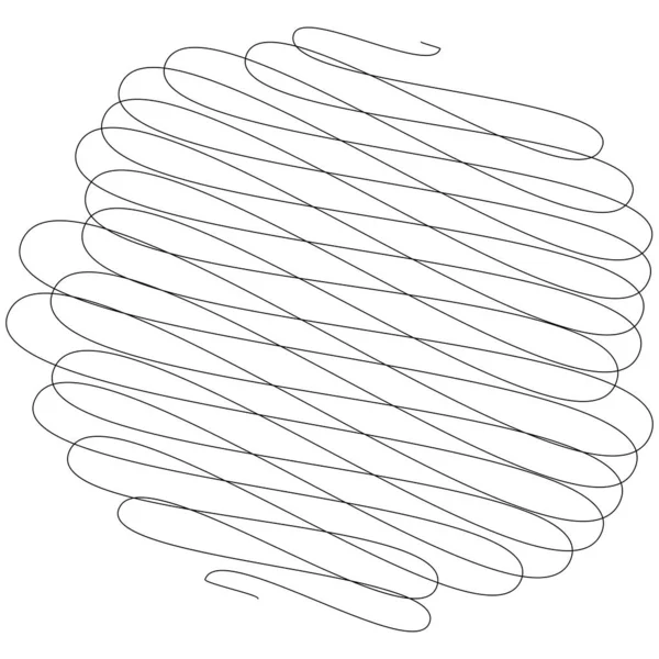 Aleatoriamente Encaracolado Emaranhado Linhas Cordel Doddle Sketchy Esboço Linhas Arredondadas —  Vetores de Stock