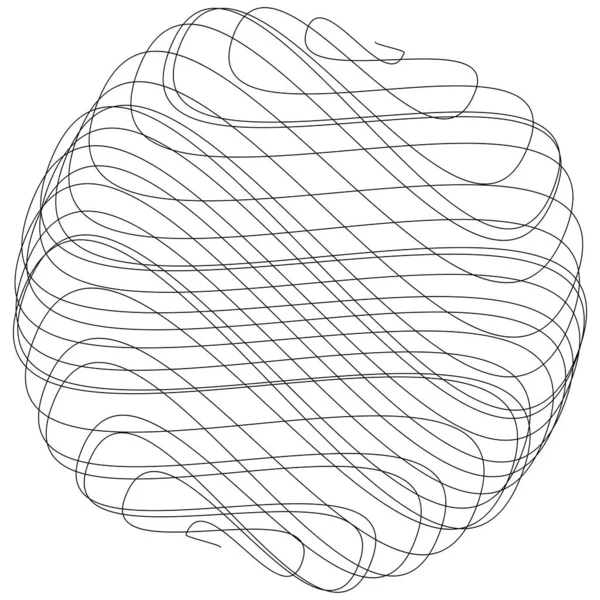 Bouclée Hasard Enchevêtrement Lignes Ficelle Doddle Esquisse Croquis Lignes Arrondies — Image vectorielle