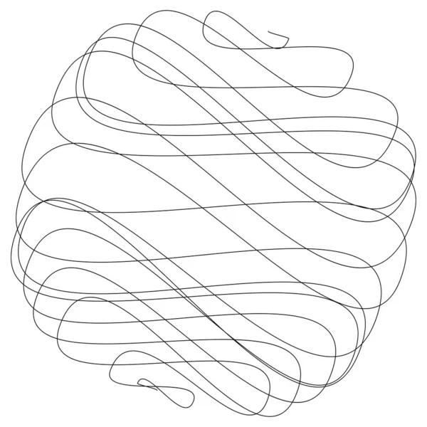 Keriting Acak Kusut Benang Doddle Sketchy Sketch Rounded Lines Gambar - Stok Vektor