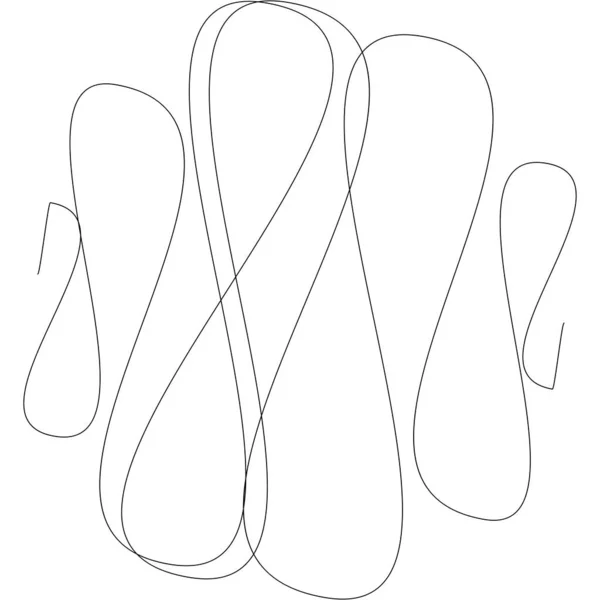 Random Curly Tangle Twine Lines Doddle Sketchy Sketch Rounded Lines — Stock Vector