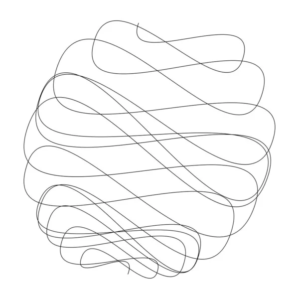 Keriting Acak Kusut Benang Doddle Sketchy Sketch Rounded Lines Gambar - Stok Vektor