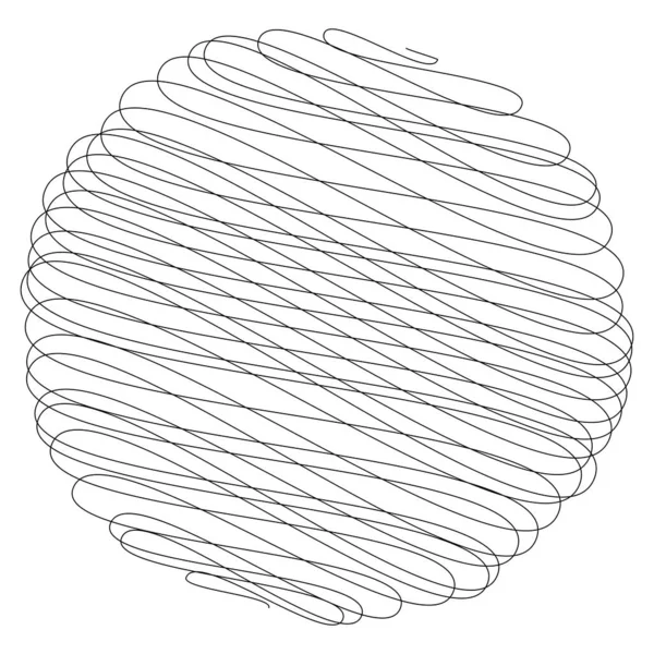 Keriting Acak Kusut Benang Doddle Sketchy Sketch Rounded Lines Gambar - Stok Vektor