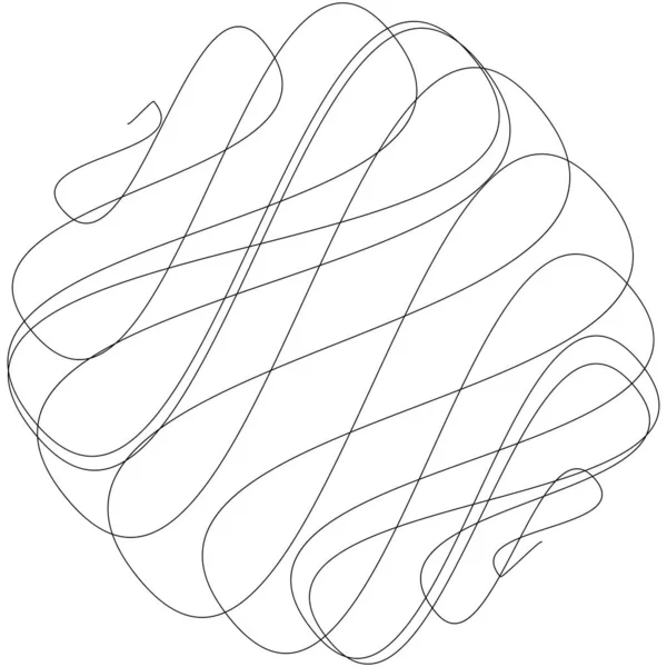 Random Curly Tangle Twine Lines Doddle Sketchy Sketch Rounded Lines — Stock Vector