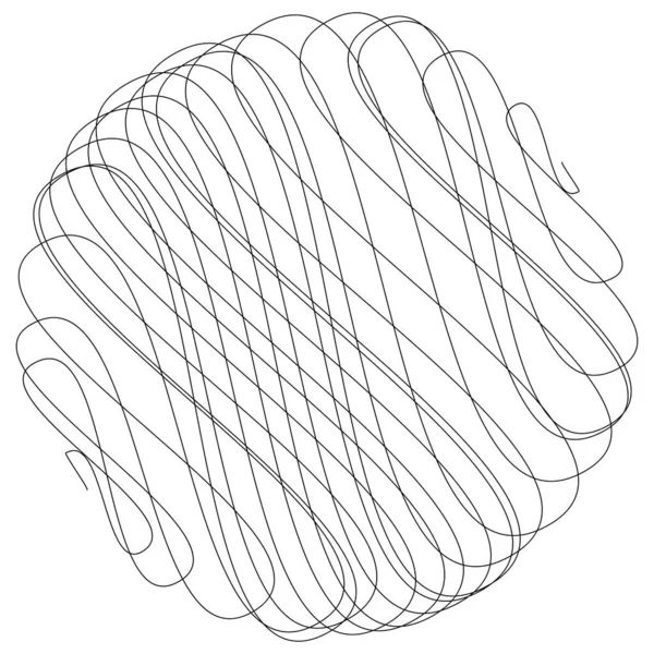 Keriting Acak Kusut Benang Doddle Sketchy Sketch Rounded Lines Gambar - Stok Vektor