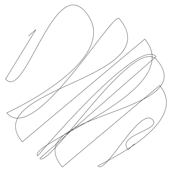 Bouclée Hasard Enchevêtrement Lignes Ficelle Doddle Esquisse Croquis Lignes Arrondies — Image vectorielle