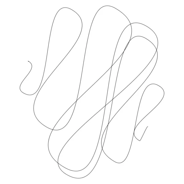 Τυχαία Σγουρά Μπερδεμένα Σπάγγο Γραμμές Doddle Sketchy Sketch Στρογγυλεμένες Γραμμές — Διανυσματικό Αρχείο