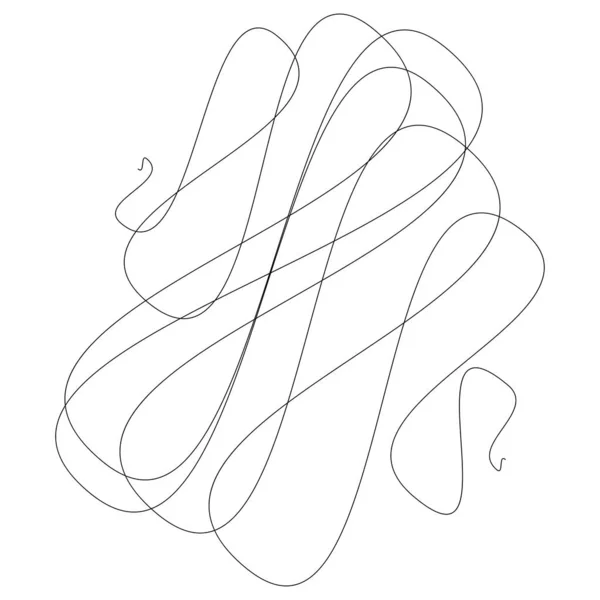 Random Curly Tangle Twine Lines Doddle Sketchy Sketch Rounded Lines — Stock Vector