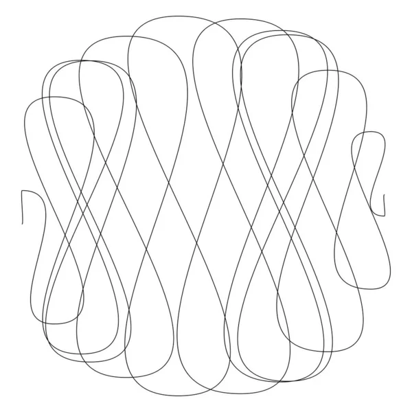 Random Curly Tangle Twine Lines Doddle Sketchy Sketch Rounded Lines — Stock Vector