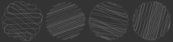 Случайные Кудрявые Запутанные Бечевые Линии Doddle Sketchy Sketch Rotch Lines — стоковый вектор