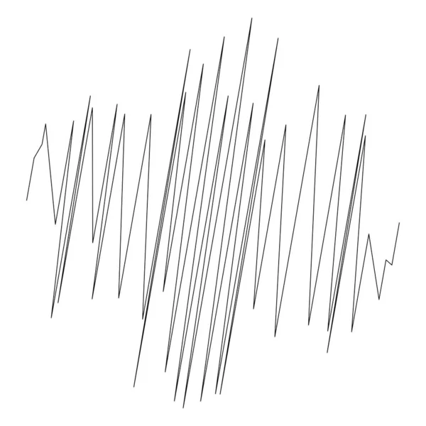 Croisement Géométrique Zigzag Élément Lignes Vives Ondulé Ondulant Lignes Aléatoires — Image vectorielle