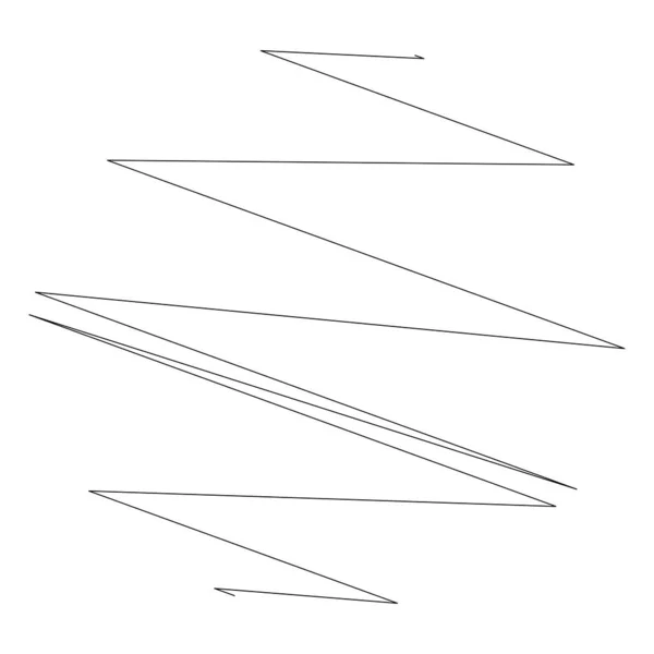 Traversa Geometrica Zig Zag Elemento Linee Taglienti Ondulato Ondulando Linee — Vettoriale Stock