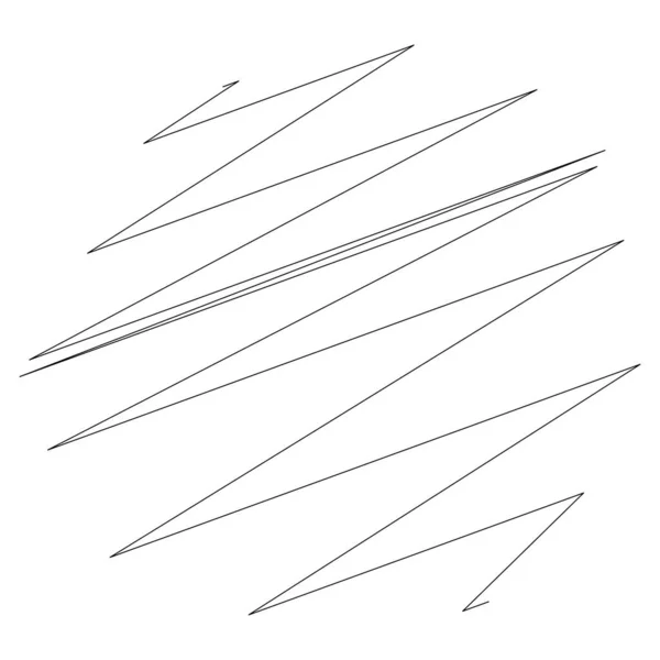 Geometrische Crisscross Zigzag Edgy Lijnen Element Golvend Golvende Willekeurige Lijnen — Stockvector
