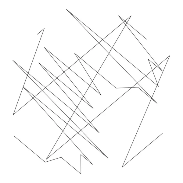 Geometrische Kreuzförmige Zickzackige Kantige Linien Wellenförmige Wellenförmige Zufallslinien Streifen Aktienvektorillustration — Stockvektor