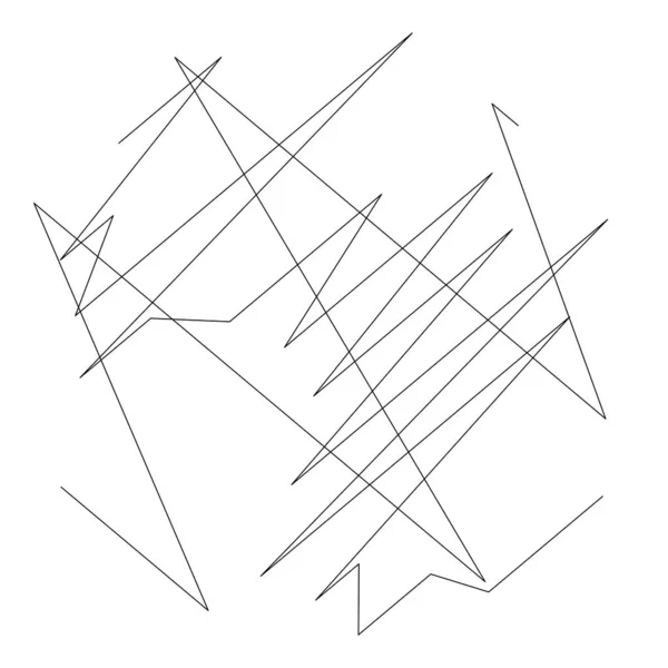 Geometrische Crisscross Zigzag Edgy Lijnen Element Golvend Golvende Willekeurige Lijnen — Stockvector