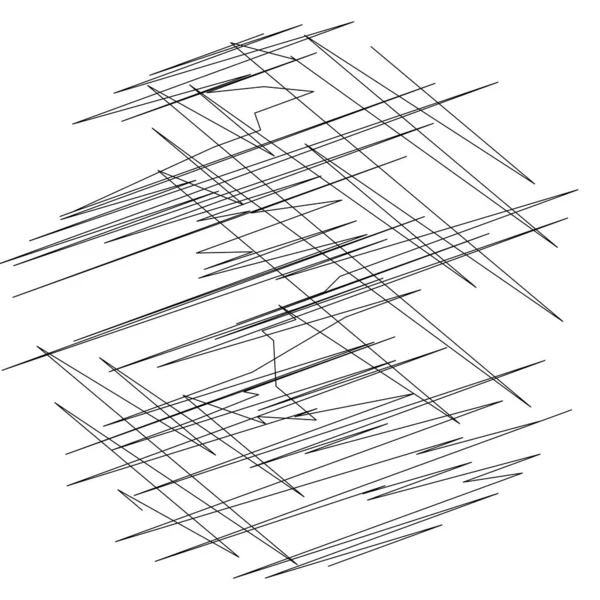 Geometrische Kreuzförmige Zickzackige Kantige Linien Wellenförmige Wellenförmige Zufallslinien Streifen Aktienvektorillustration — Stockvektor