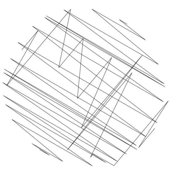 Geometrische Kreuzförmige Zickzackige Kantige Linien Wellenförmige Wellenförmige Zufallslinien Streifen Aktienvektorillustration — Stockvektor